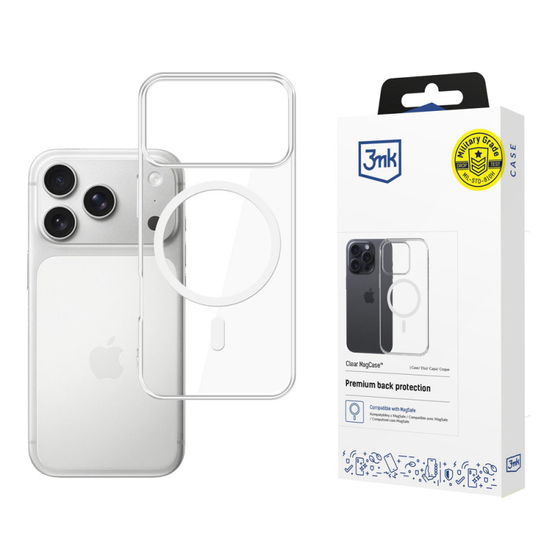 Custodia 3MK Clear MagCase per Apple iPhone 17 Pro, trasparente