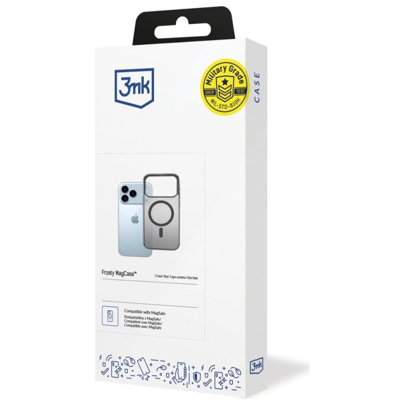 Custodia 3MK Frosty MagCase per Apple iPhone 17 Pro, nera