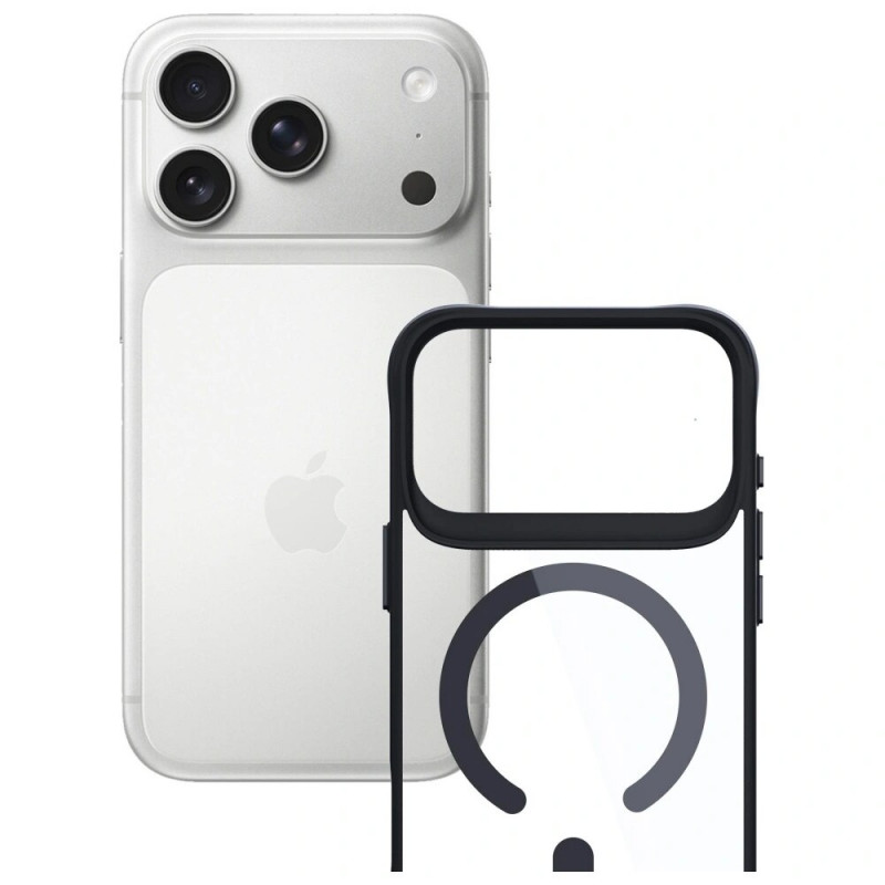Custodia 3MK Satin Armor MagCase per Apple iPhone 17 Pro, nero trasparente