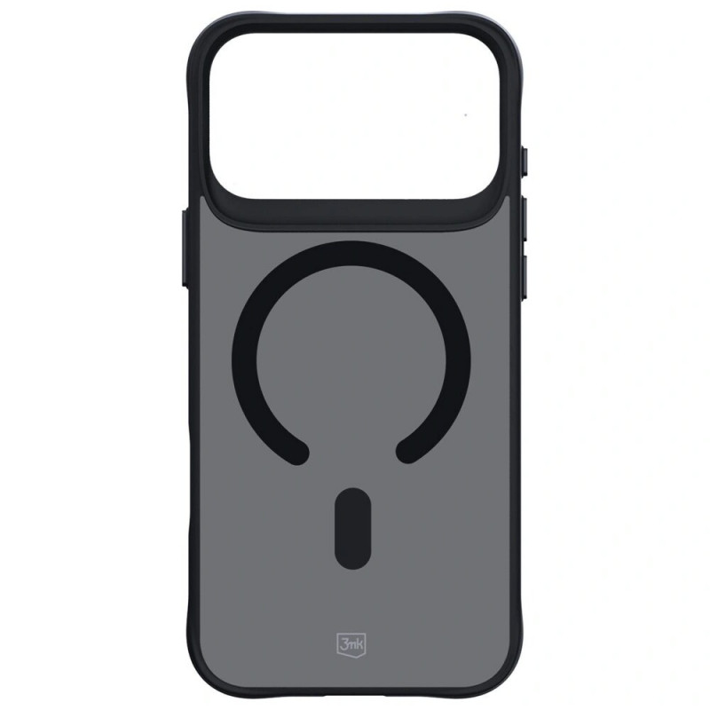 Custodia 3MK Smoke MagCase per Apple iPhone 17 Pro Max, nera semitrasparente