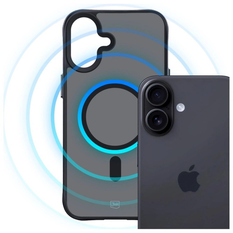 Custodia 3MK Smoke Matt MagCase per Apple iPhone 17, nera