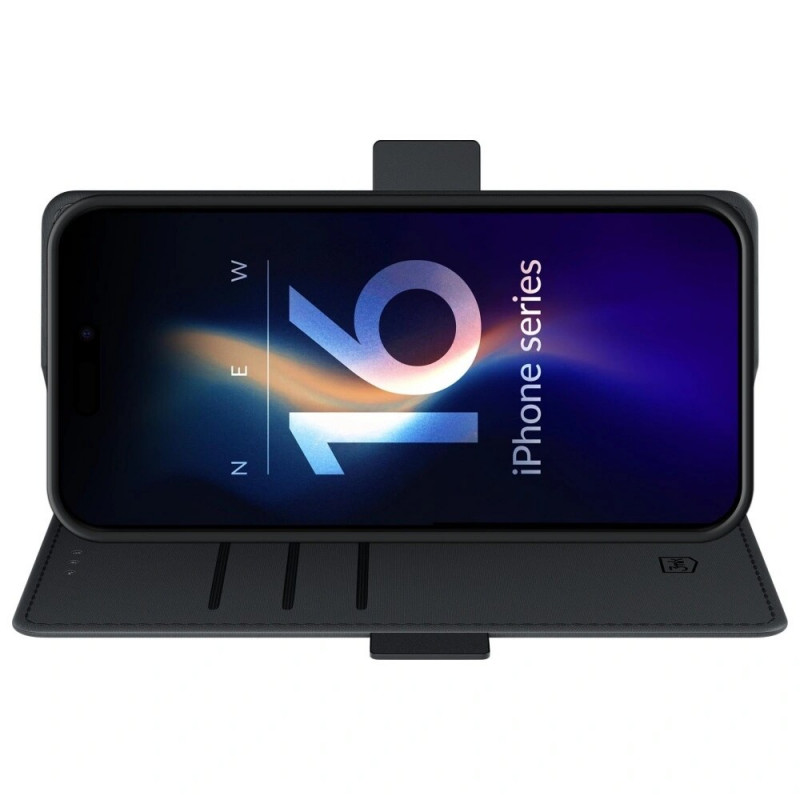 Custodia portafoglio 3MK per Apple iPhone 17, nera