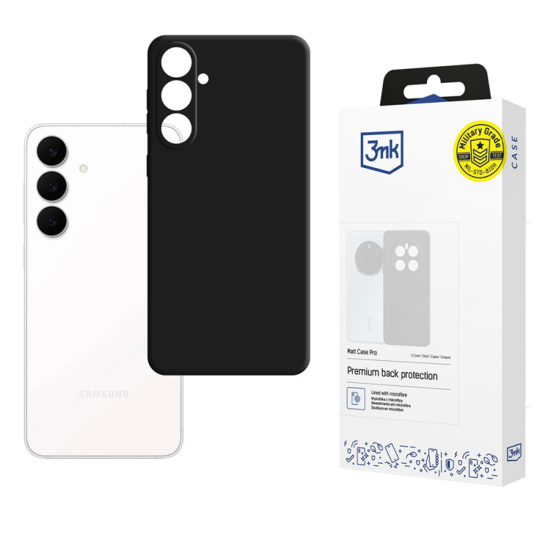 Custodia 3MK Matt Case Pro per Samsung Galaxy S25 FE, nera