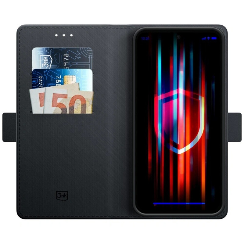 Custodia a portafoglio 3MK per Samsung Galaxy S26+, nera