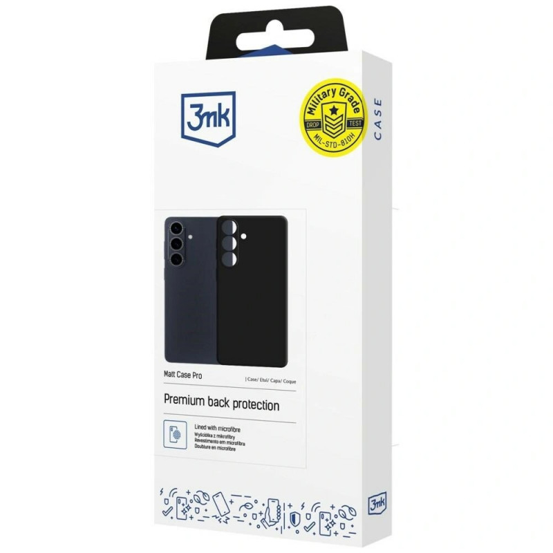 Custodia protettiva 3mk Matt Case Pro per Samsung Galaxy S26, nera