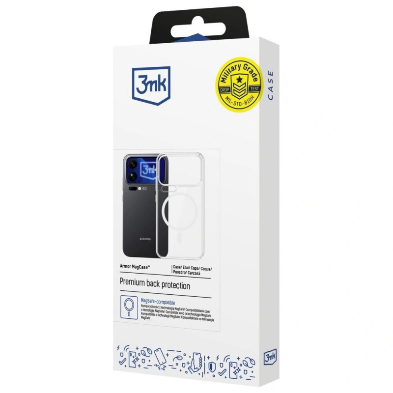 Custodia per smartphone 3MK Armor MagCase Xiaomi 17 Pro Max, trasparente
