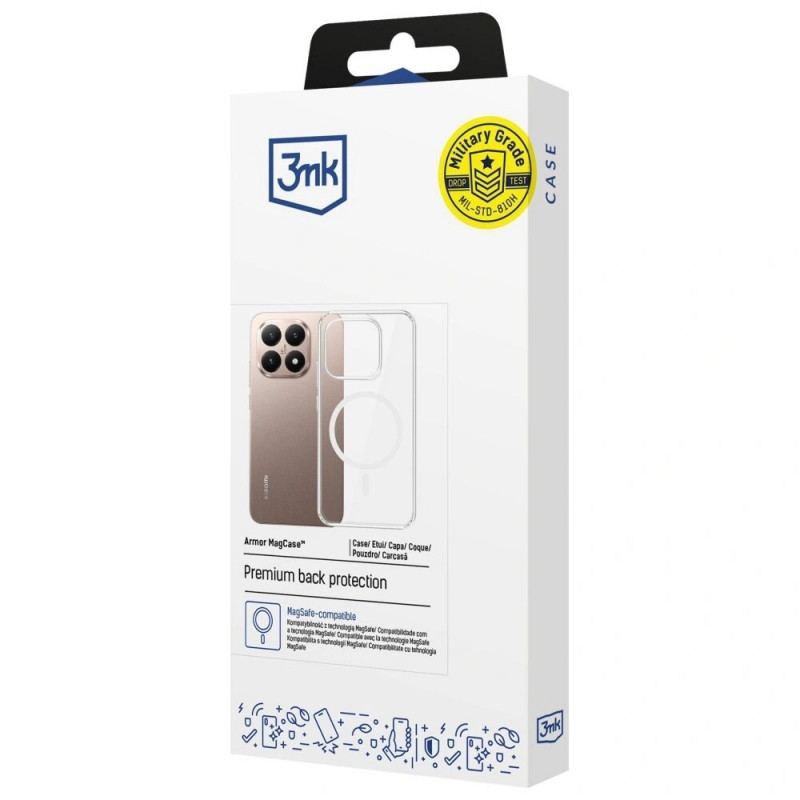 Custodia per smartphone 3MK Armor MagCase Xiaomi 15T 5G, trasparente