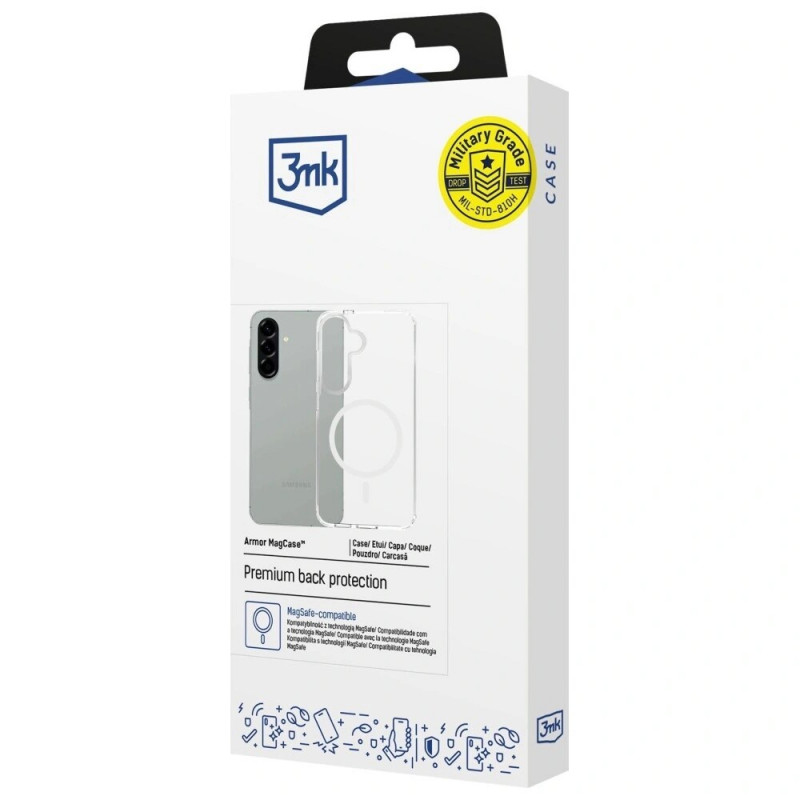 Custodia per smartphone 3MK Armor MagCase Samsung Galaxy A57, trasparente