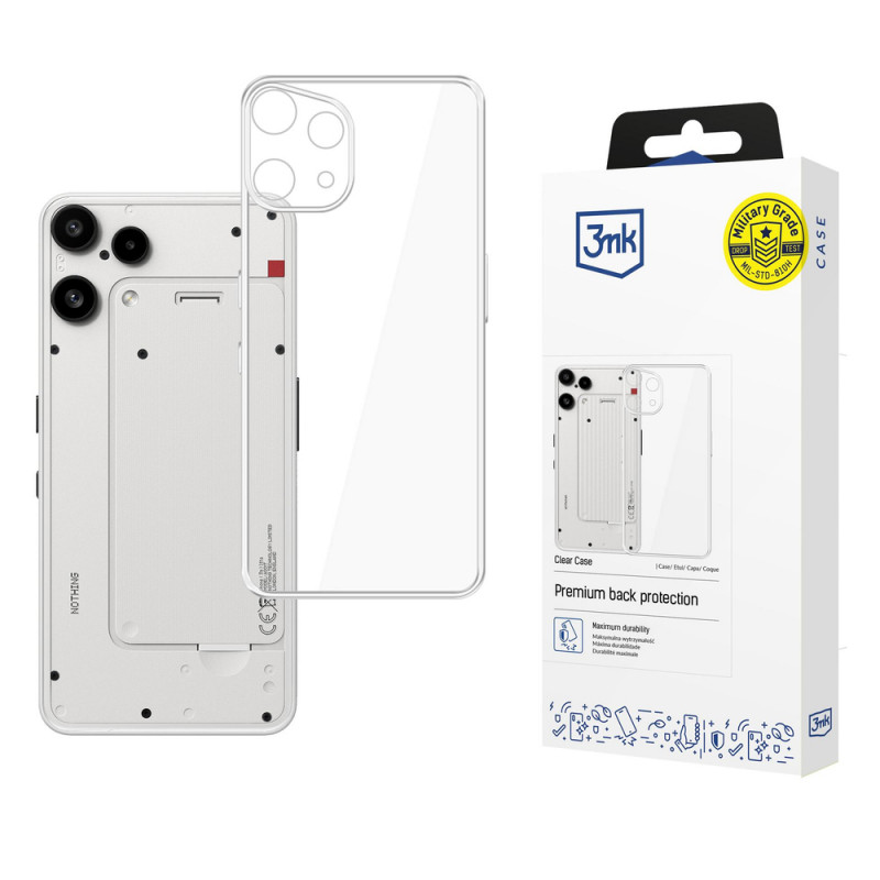 Custodia trasparente 3MK Clear Case per Nothing Phone (3a) Lite, trasparente