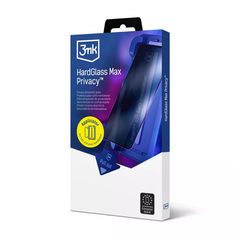 Proteggi schermo in vetro temperato privacy 3MK HardGlass Max Privacy per Apple iPhone 16 Pro Max, nero