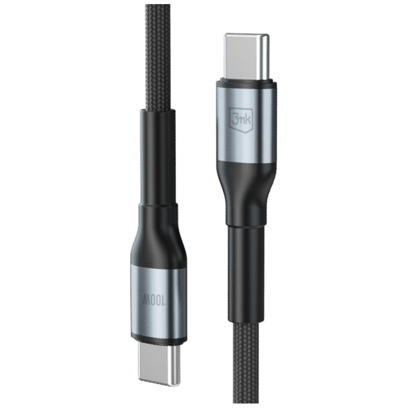 Cavo 3MK Hyper Cable N-SERIES USB-C a USB-C, 3 m, 100 W, nero