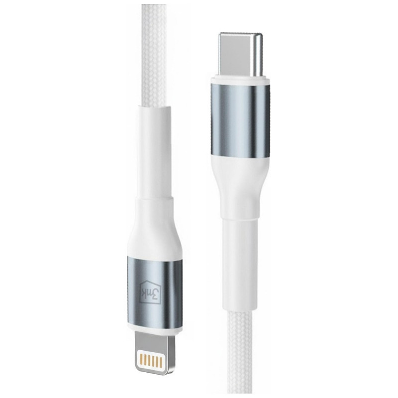 Cavo 3MK Hyper Cable N-SERIES USB-C a Lightning, 2 m, 27 W, bianco