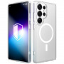 Custodia per smartphone 3MK Misty MagCase Samsung Galaxy S25 Ultra, compatibile con MagSafe, bianca