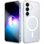 Custodia per smartphone 3MK Misty MagCase Samsung Galaxy S25, compatibile MagSafe, bianca