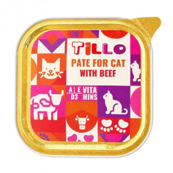 TILLO Cibo umido per gatti Pate Beef, 100 g