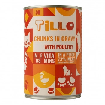 TILLO Bocconcini in salsa Pollo cibo umido per gatti, 415 g