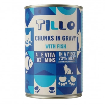 TILLO Bocconcini in salsa Pesce cibo umido per gatti, 415 g