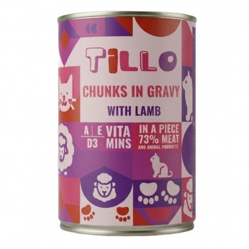 TILLO Bocconcini in salsa Agnello cibo umido per gatti, 415 g