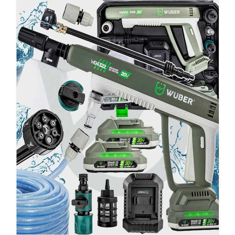 Idropulitrice senza fili Wuber W04322, 20 V, 300 l/h