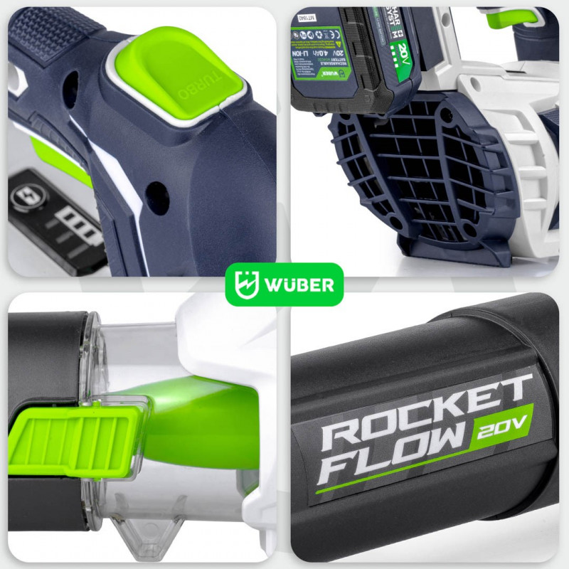 Soffiatore senza fili Wuber W04400, 20 V, 160 km/h