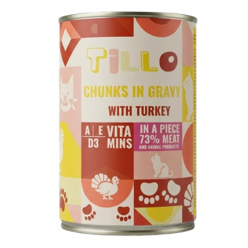 TILLO Bocconcini in salsa Tacchino cibo umido per gatti, 415 g