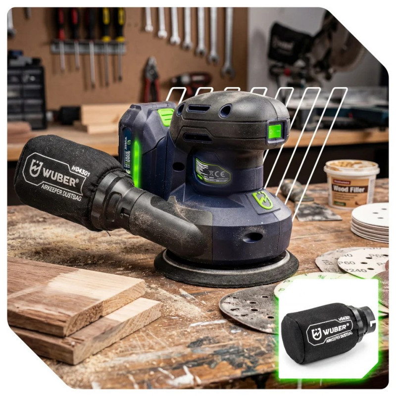 Levigatrice orbitale a batteria Wuber W04301, 125 mm