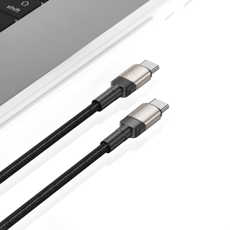 Cavo Tech-Protect UltraBoost Evo USB-C / USB-C 100W 5A 100cm Titanium