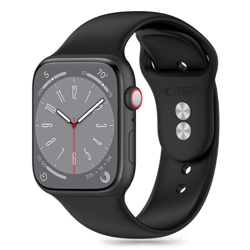 Cinturino in silicone Tech-Protect per Apple Watch 4/5/6/7/8/9/SE e Ultra 1/2 (42/44/45/49 mm), nero