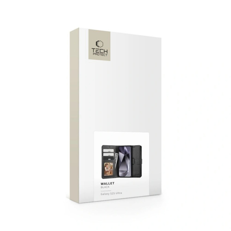 Custodia Tech-Protect Wallet per Samsung Galaxy S25 Ultra, nera