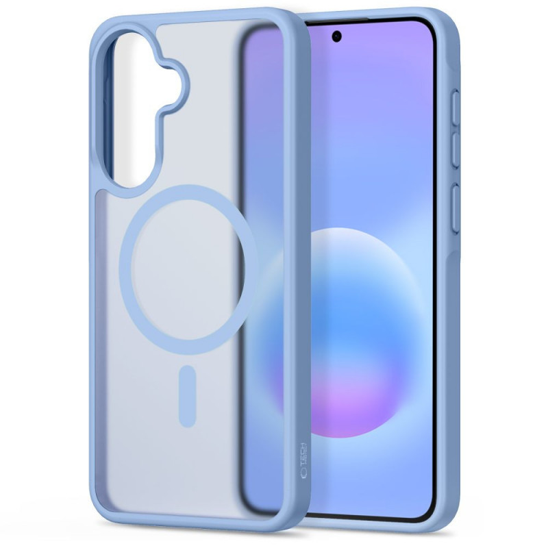 Custodia Tech-Protect Magmat MagSafe per Samsung Galaxy A57 5G, azzurro ghiaccio opaco
