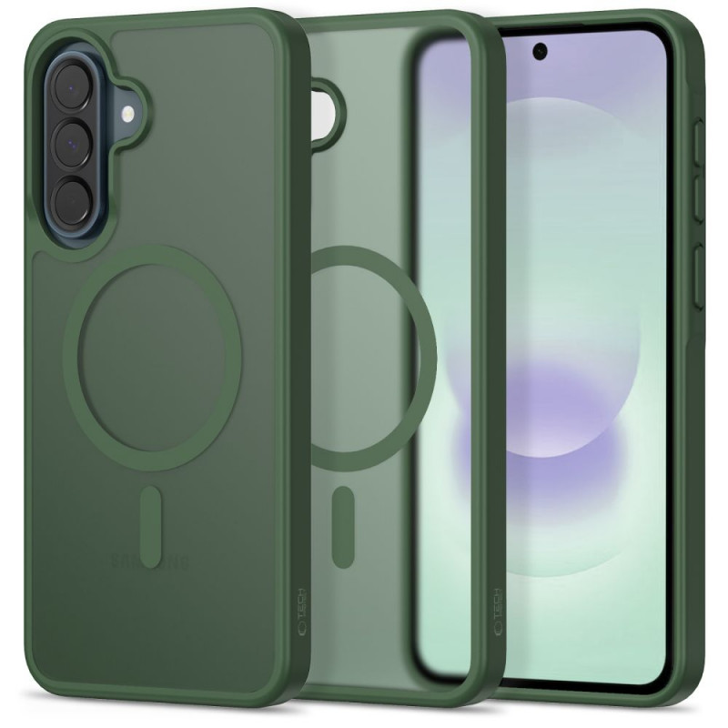 Custodia Tech-Protect Magmat MagSafe per Samsung Galaxy A36 / A56 / A37 5G, verde opaco