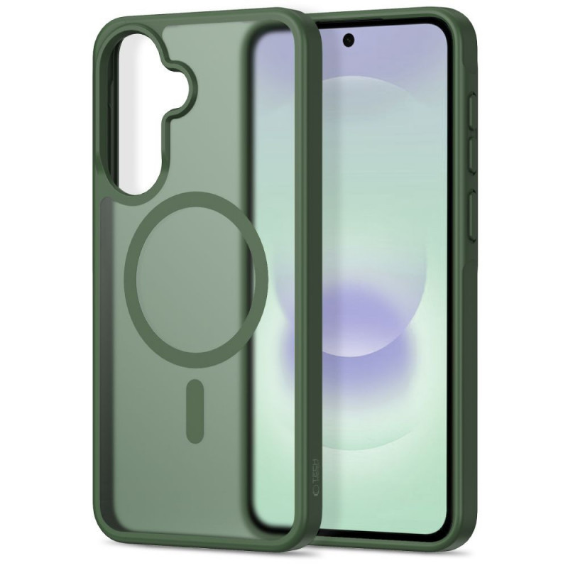 Custodia Tech-Protect Magmat MagSafe per Samsung Galaxy A36 / A56 / A37 5G, verde opaco