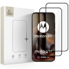 Vetro temperato Tech-Protect Glass Fit+ per Motorola Moto G67 / G77, nero (2 pz)