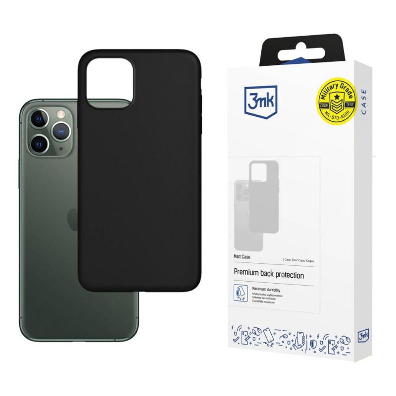 Custodia per smartphone 3MK Matt Case Apple iPhone 12/12 Pro, nera