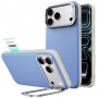 Custodia ESR in pelle con kickstand e MagSafe per Apple iPhone 17 Pro Max / 18 Pro Max, azzurra