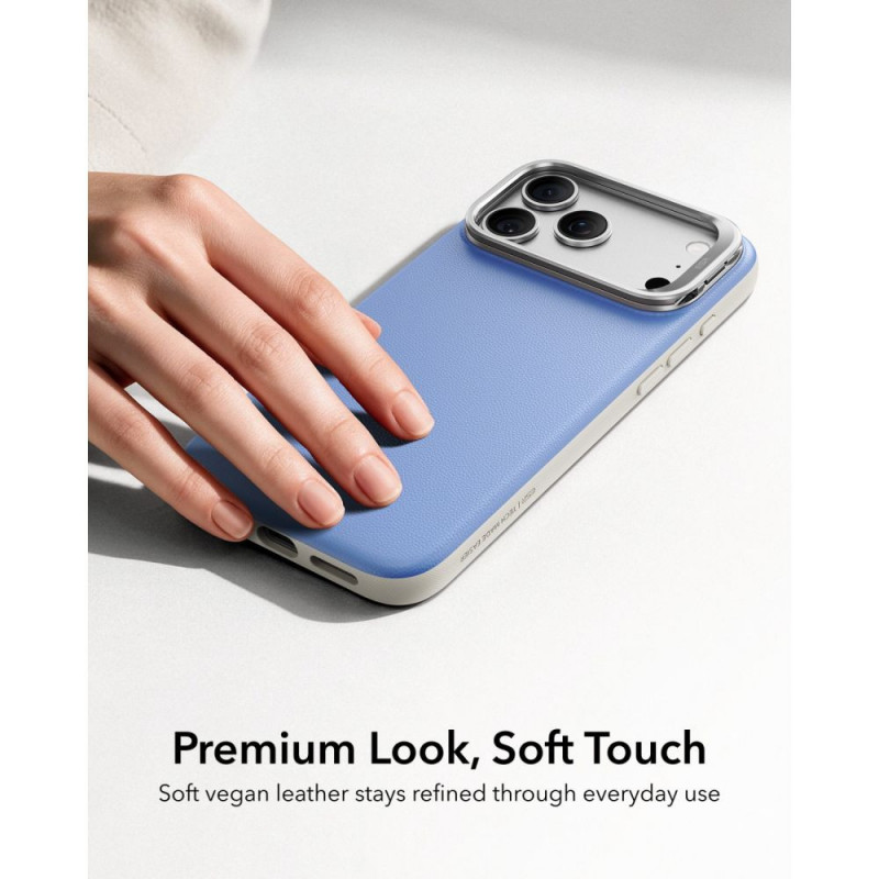 Custodia ESR in pelle con supporto MagSafe per Apple iPhone 17 Pro / 18 Pro, azzurra
