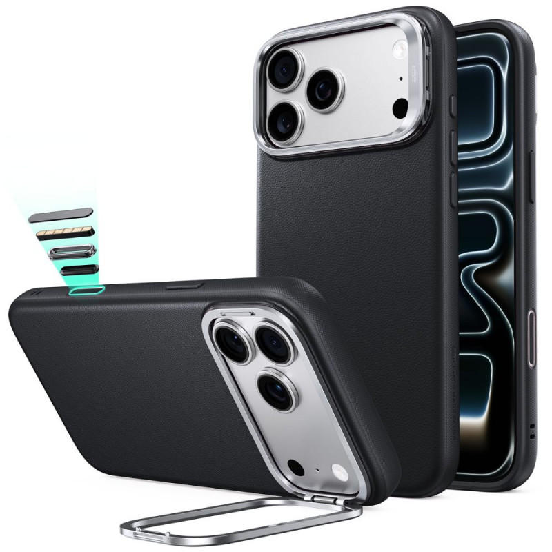 Custodia ESR Leather Kickstand MagSafe per Apple iPhone 17 Pro Max / 18 Pro Max, nera