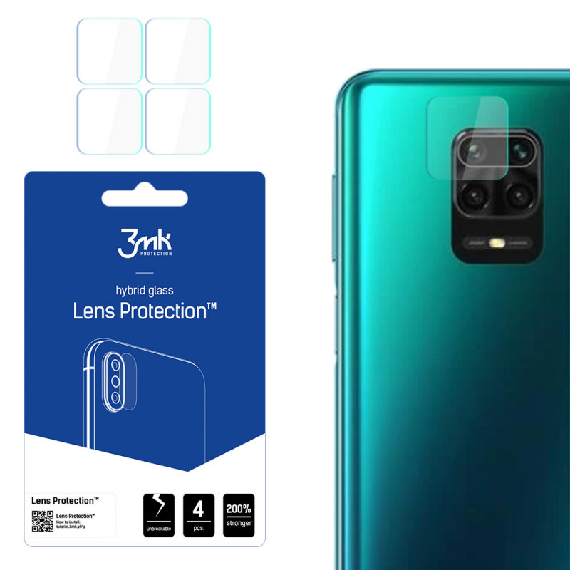 Protezione lenti fotocamera 3MK Lens Protection per Xiaomi Redmi Note 9 Pro Max (4 pz)