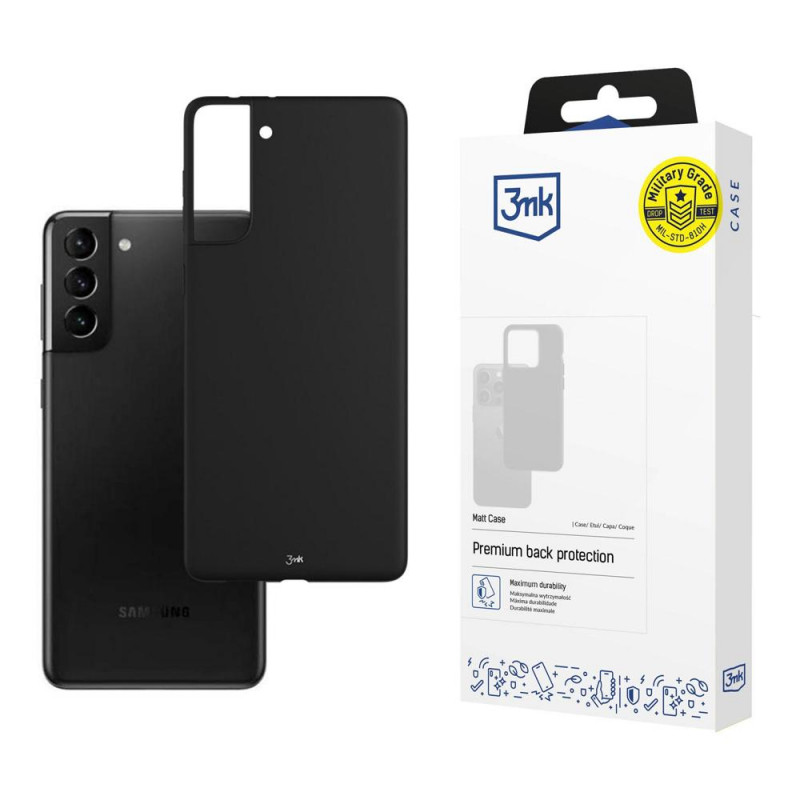 Custodia 3MK Matt Case per Samsung Galaxy S21+ Plus 5G, nera