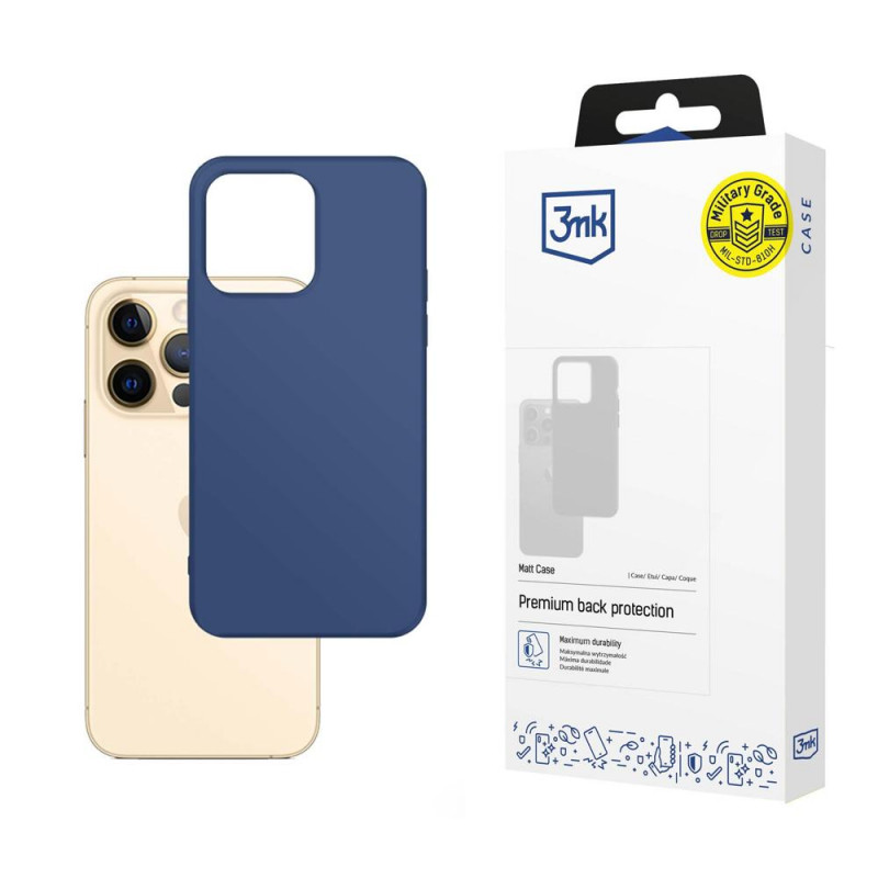 Custodia 3MK Matt Case per Apple iPhone 13 Pro, blu (blueberry)