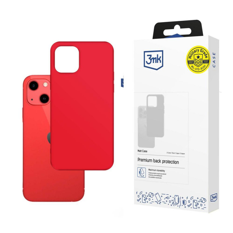 Custodia 3MK Matt Case per Apple iPhone 13 (3MK3394STR), rosso fragola