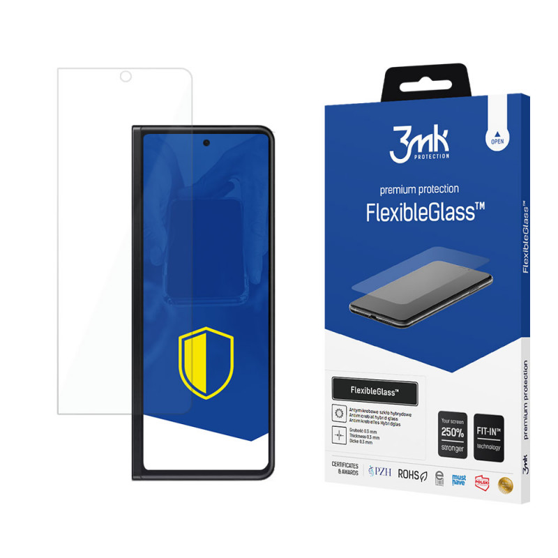 Proteggi schermo in vetro ibrido 3MK FlexibleGlass per Samsung Galaxy Z Fold 3 5G (anteriore)
