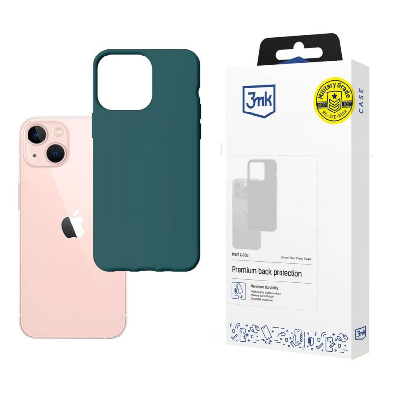 Custodia 3MK Matt Case per Apple iPhone 14 Plus / 15 Plus, verde scuro