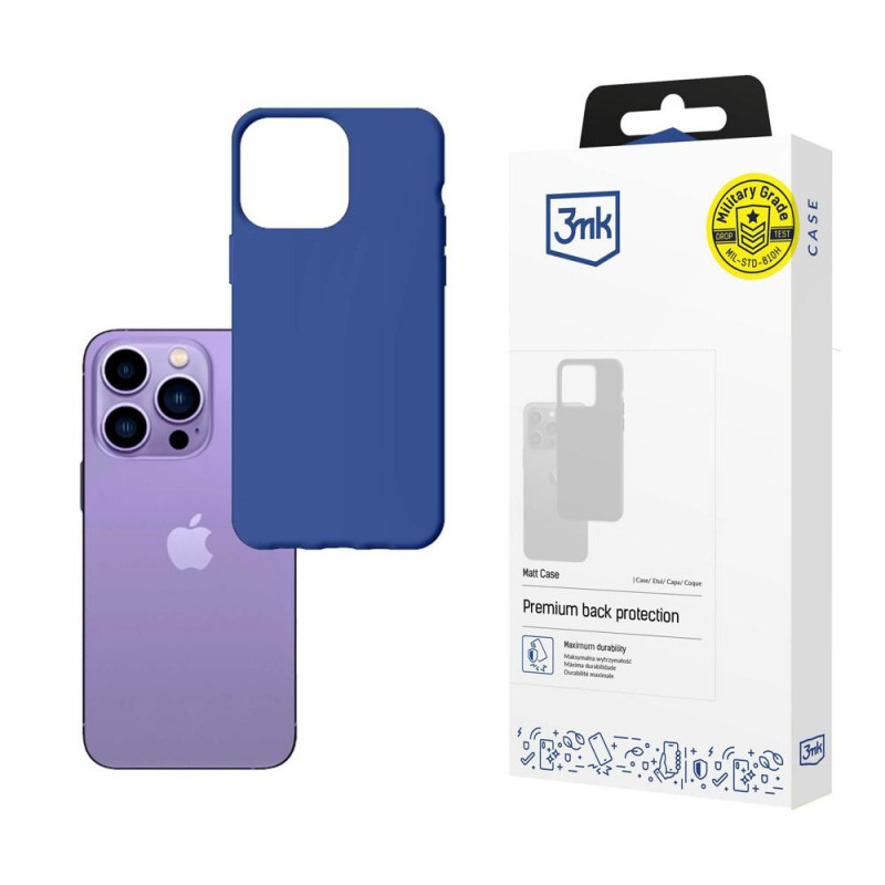 Custodia 3MK Matt Case 3MK4040 per Apple iPhone 14 Pro, blu