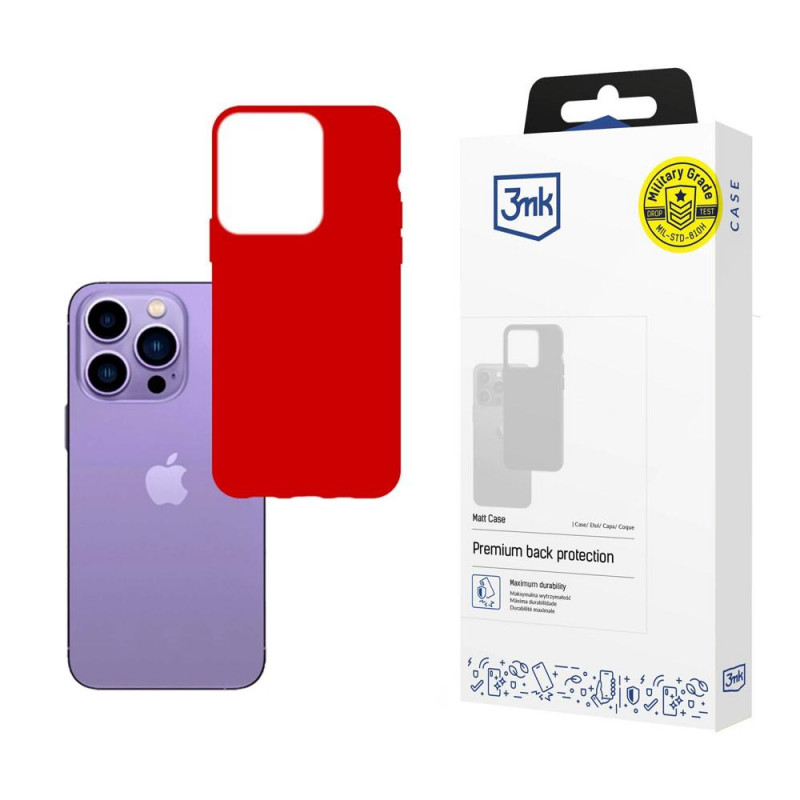 Custodia 3MK Matt Case 3MK4050 per Apple iPhone 14 Pro Max, rossa