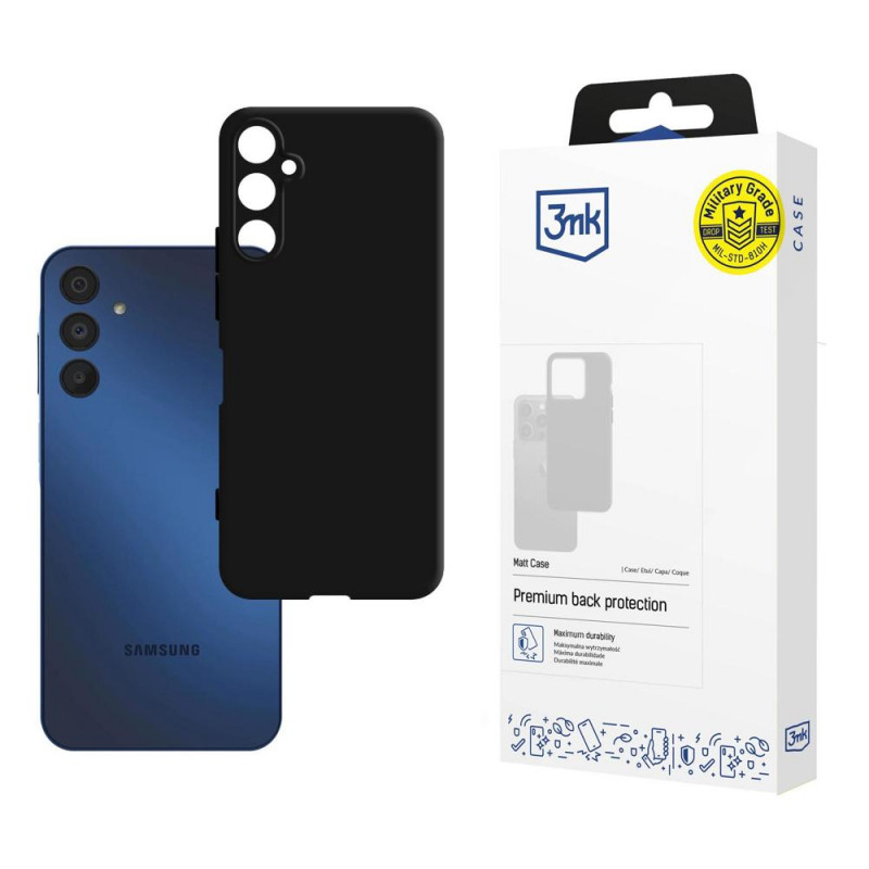 Custodia 3MK Matt Case 3MK5415 per Samsung Galaxy A15 4G / 5G, nera