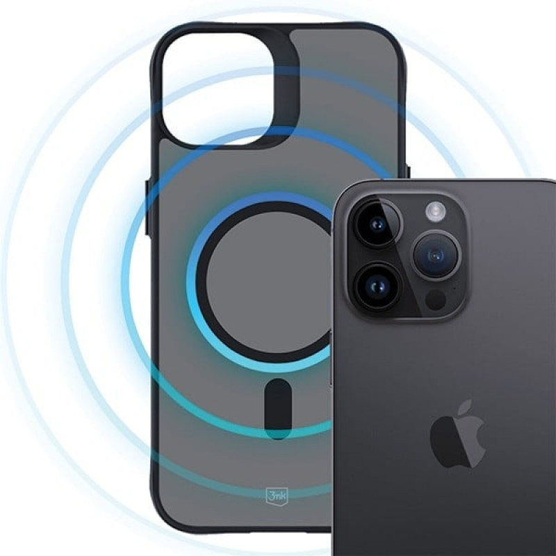 Custodia 3MK Smoke MagCase con MagSafe per Apple iPhone 14 Pro, semitrasparente