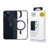 3MK Satin Armor MagCase con MagSafe per Apple iPhone 14 Plus, trasparente con cornice nera (156076-0)