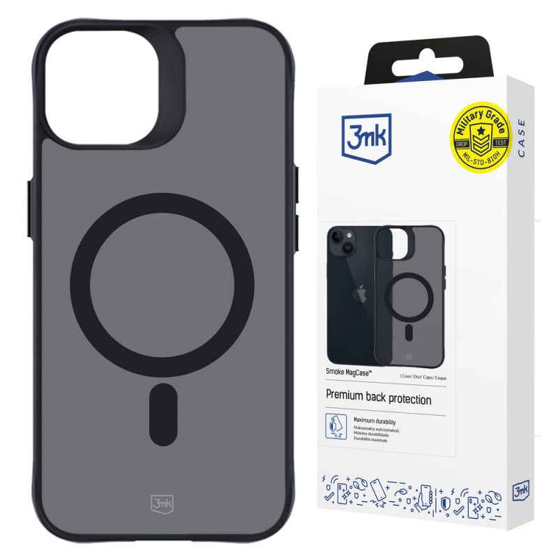 3MK Smoke MagCase con MagSafe per Apple iPhone 14 Plus, semitrasparente (156062-0)