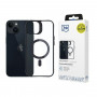 3MK Satin Armor MagCase con MagSafe per Apple iPhone 13 / 14, trasparente con cornice nera (156075-0)